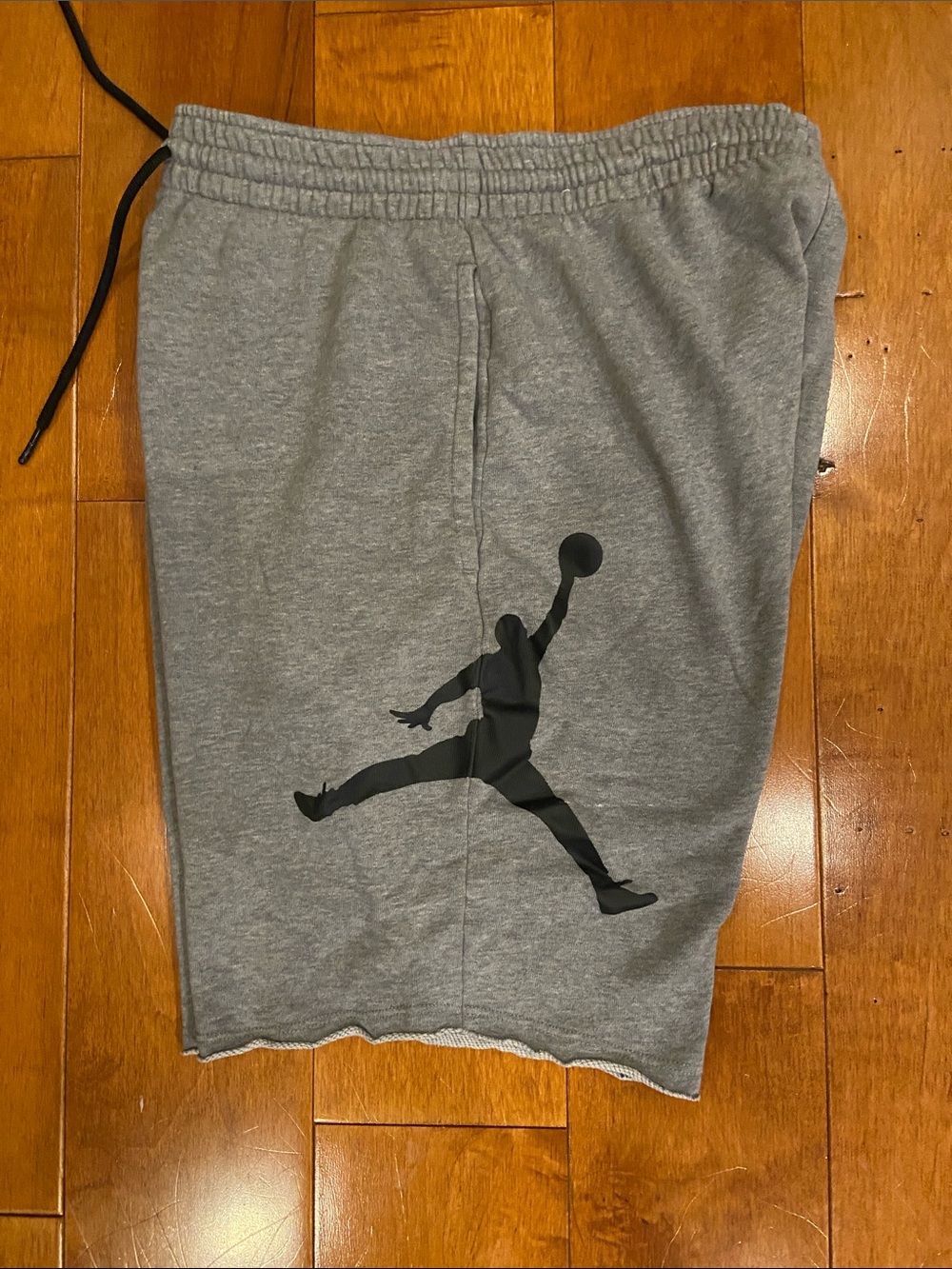 Jordan Men’s Gray Athletic Fleece Shorts with Black Jumpman